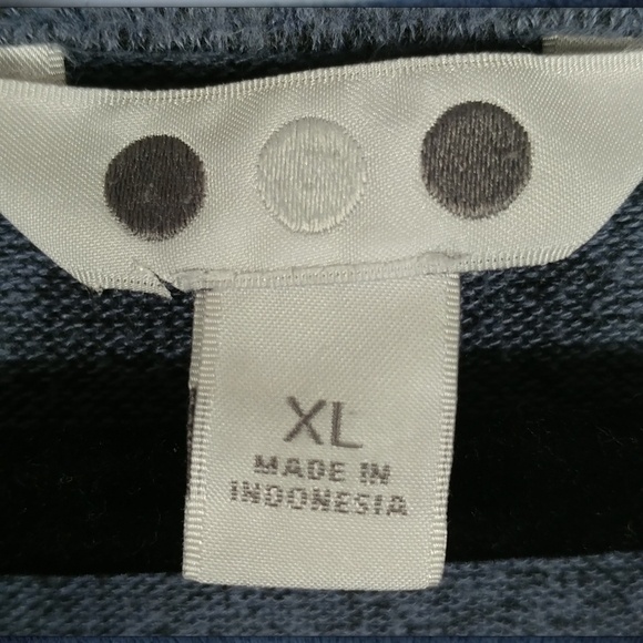 3 Dots Women's Blue Long Sleeve Roomy Jersey Slits on Side Hems Top Size XL - Picture 3 of 8